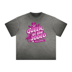 Vintage-Washed Frayed Queen Graphic Tee