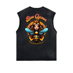 Distressed Sleeveless Queen Pattern Tee