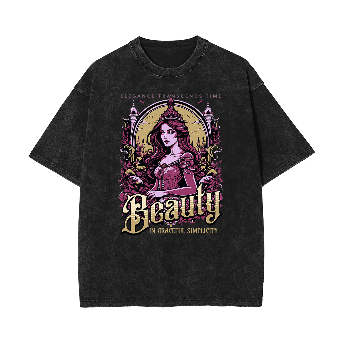 Stone-Washed Queen Graphic T-Shirt