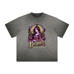 Vintage-Washed Frayed Queen Graphic Tee