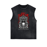 Distressed Sleeveless Queen Pattern Tee