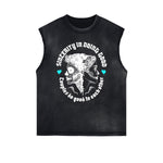 Distressed Sleeveless Queen Pattern Tee