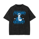 Stone-Washed Queen Graphic T-Shirt
