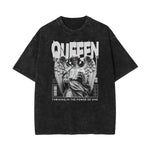 Stone-Washed Queen Graphic T-Shirt