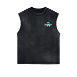 Distressed Poker Graffiti Sleeveless Tee