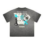 Heavyweight Washed Poker Graffiti Graphic Tee