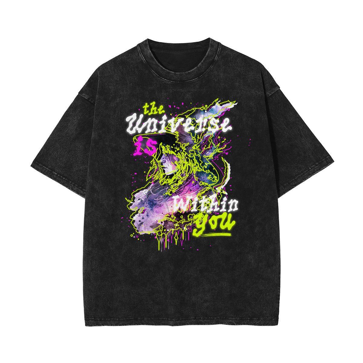 Garment-Washed Street Art Graffiti Cotton Tee