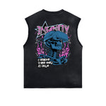 Distressed Street Art Graffiti Sleeveless Tee
