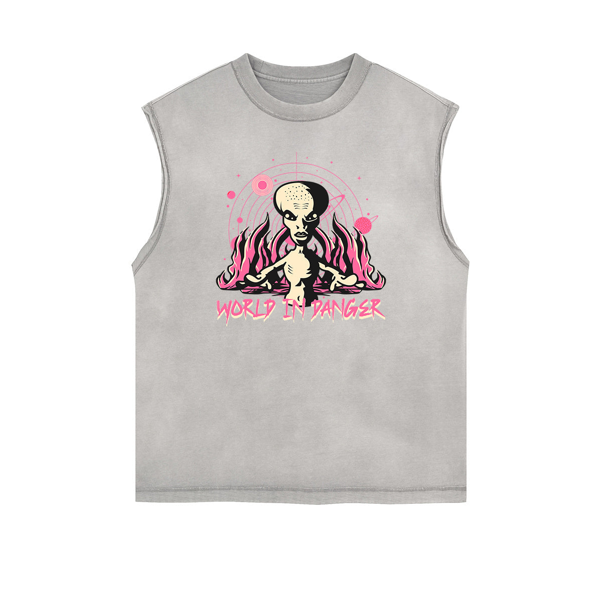 Frayed-Hem Street Art Graffiti Tank Top