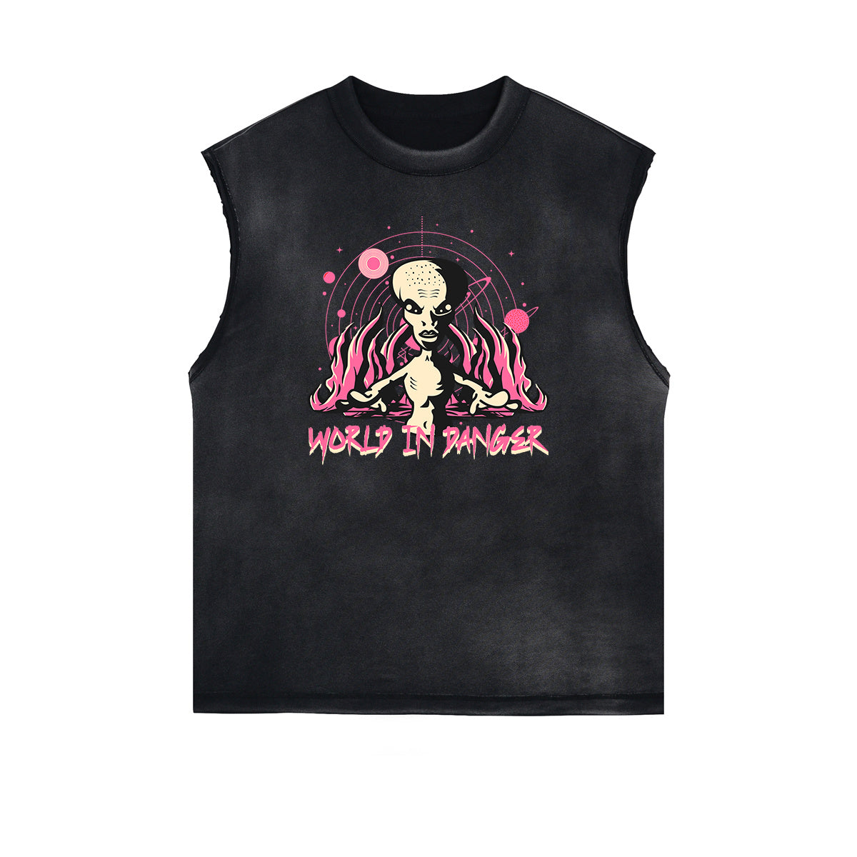 Distressed Street Art Graffiti Sleeveless Tee