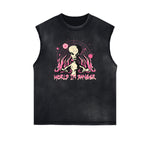 Distressed Street Art Graffiti Sleeveless Tee
