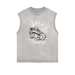 Frayed-Hem Street Art Graffiti Tank Top