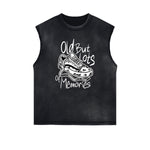 Distressed Street Art Graffiti Sleeveless Tee
