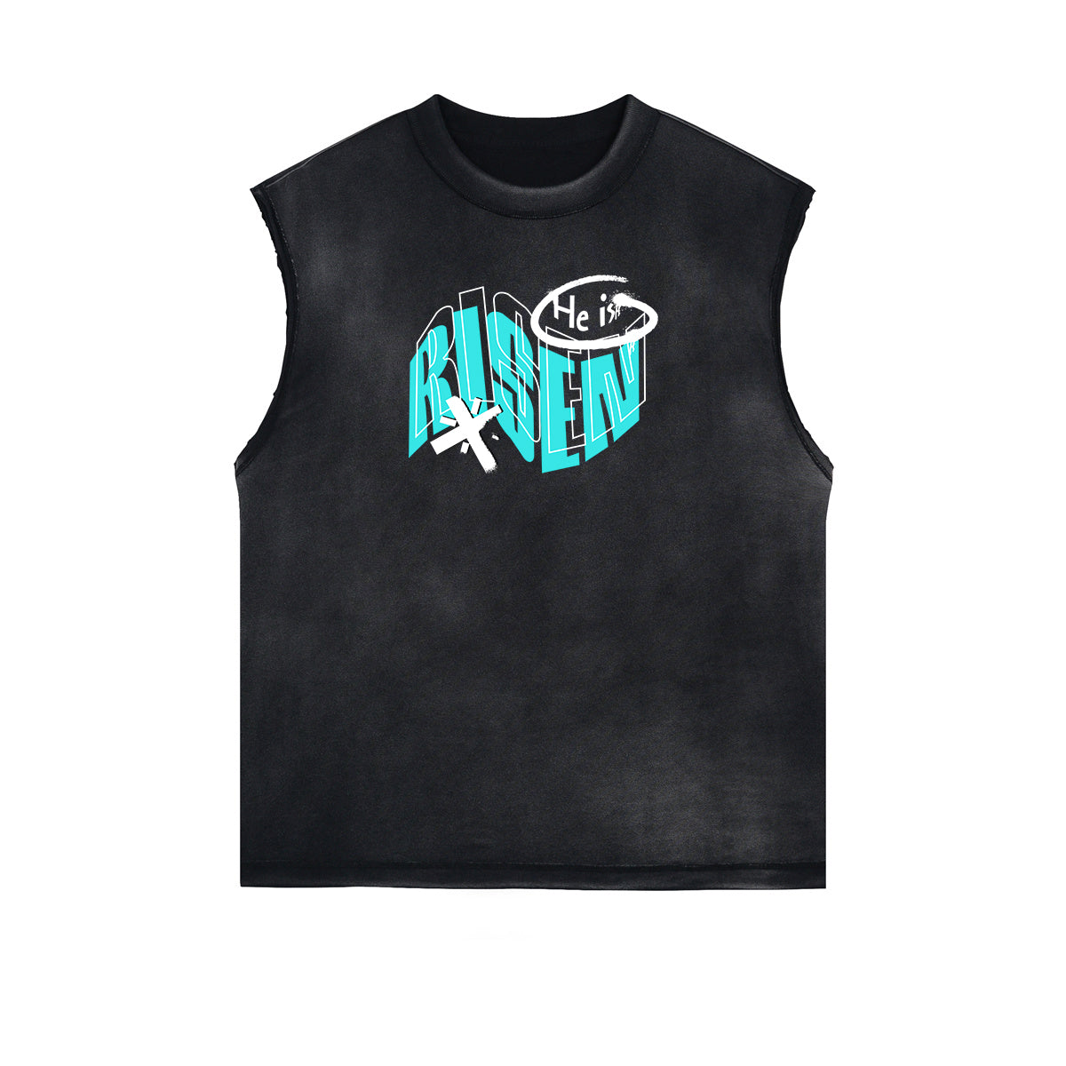 Distressed Street Art Graffiti Sleeveless Tee