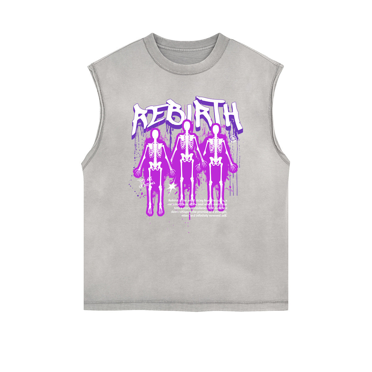 Frayed-Hem Street Art Graffiti Tank Top