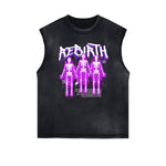 Distressed Street Art Graffiti Sleeveless Tee