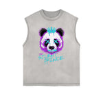 Frayed-Hem Street Art Graffiti Tank Top