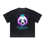 Vintage-Washed Frayed-Hem Graffiti Tee