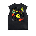 Distressed Street Art Graffiti Sleeveless Tee