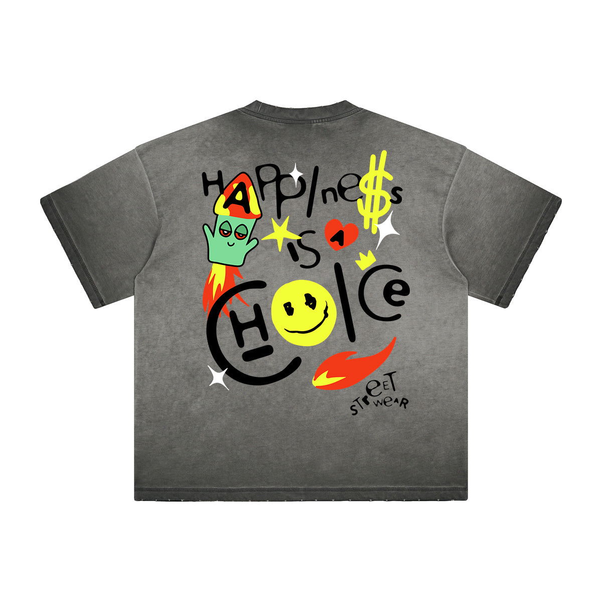 Heavyweight Washed Graffiti Graphic Tee