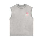 Distressed Sleeveless Clown Graffiti Tee