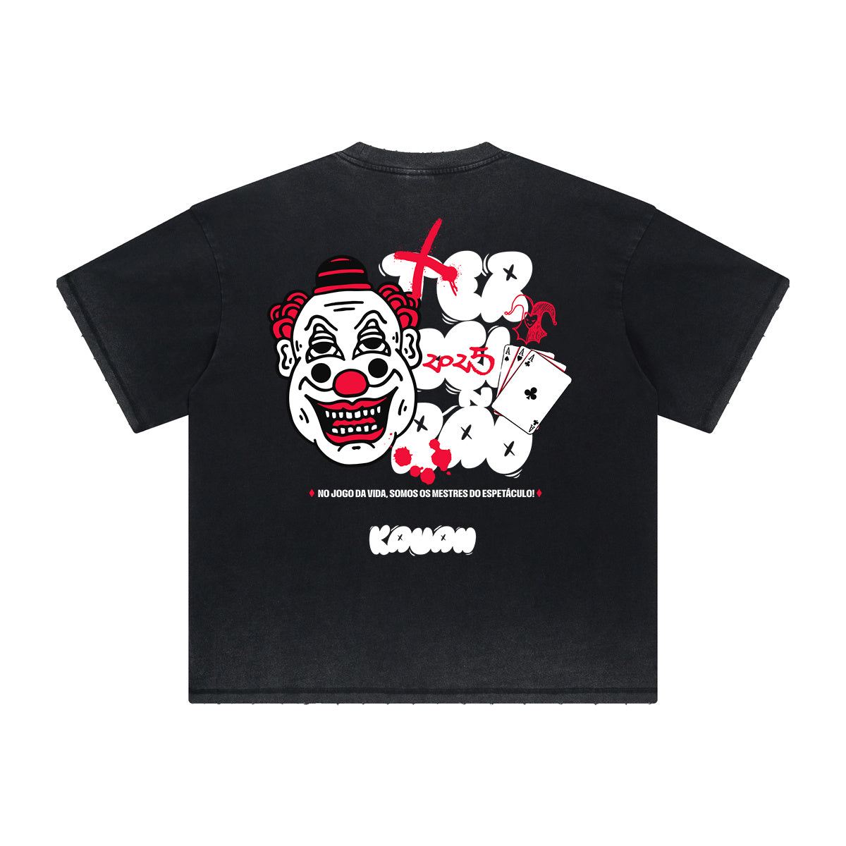 Heavyweight Stone-Washed Clown Graffiti Tee