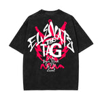 Garment-Washed Street Art Graffiti Cotton Tee