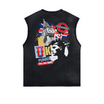 Distressed Street Art Graffiti Sleeveless Tee