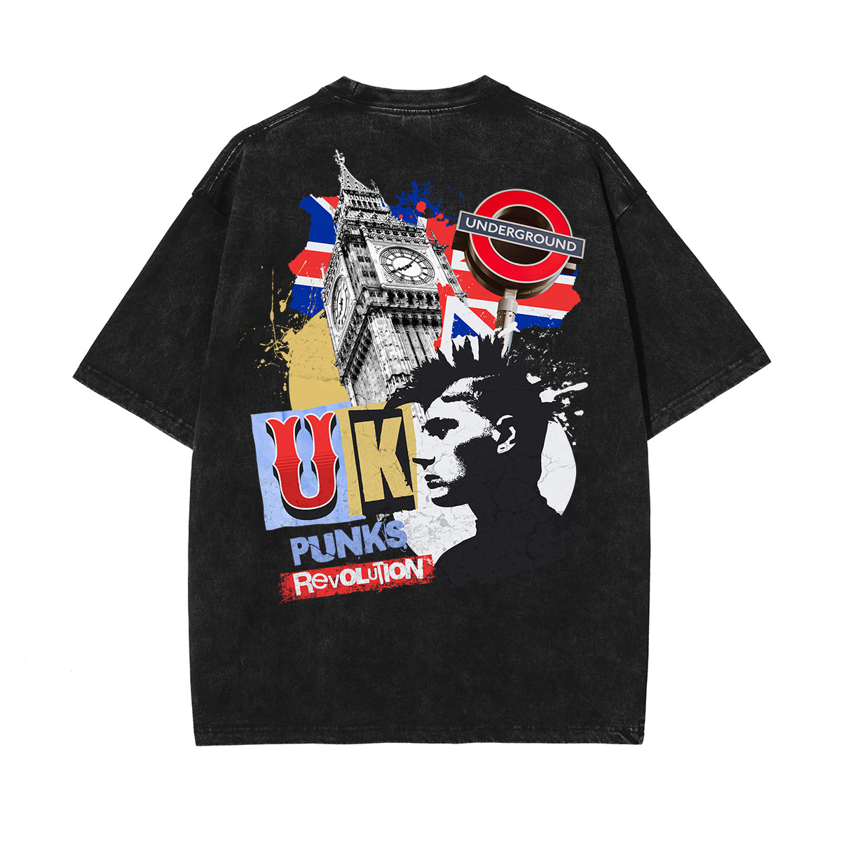 Garment-Washed Street Art Graffiti Cotton Tee