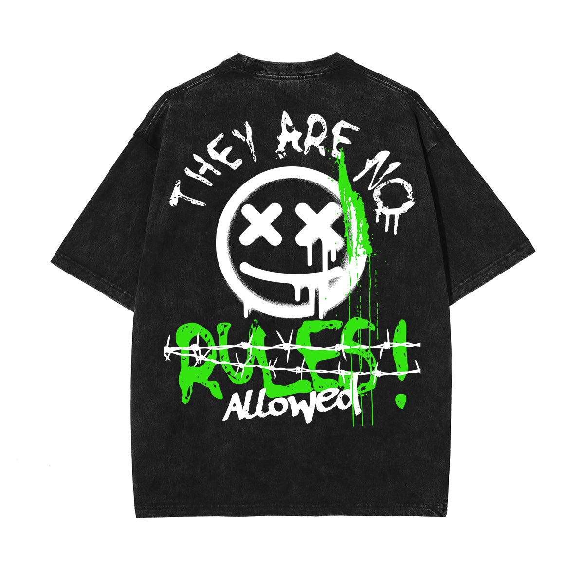 Garment-Washed Street Art Graffiti Cotton Tee