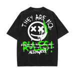 Garment-Washed Street Art Graffiti Cotton Tee