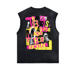 Distressed Street Art Graffiti Sleeveless Tee