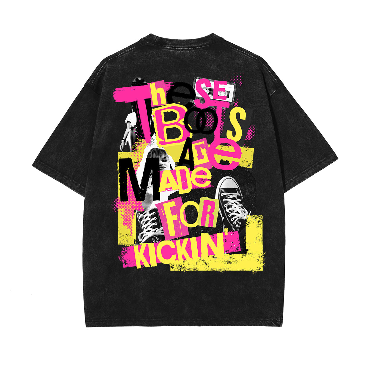 Garment-Washed Street Art Graffiti Cotton Tee