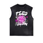 Distressed Street Art Graffiti Sleeveless Tee