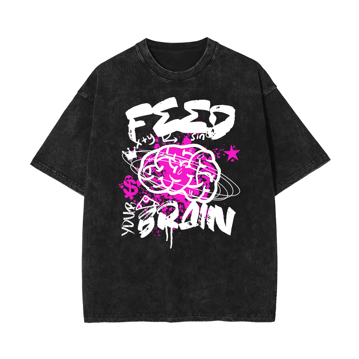 Garment-Washed Street Art Graffiti Cotton Tee