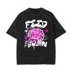 Garment-Washed Street Art Graffiti Cotton Tee