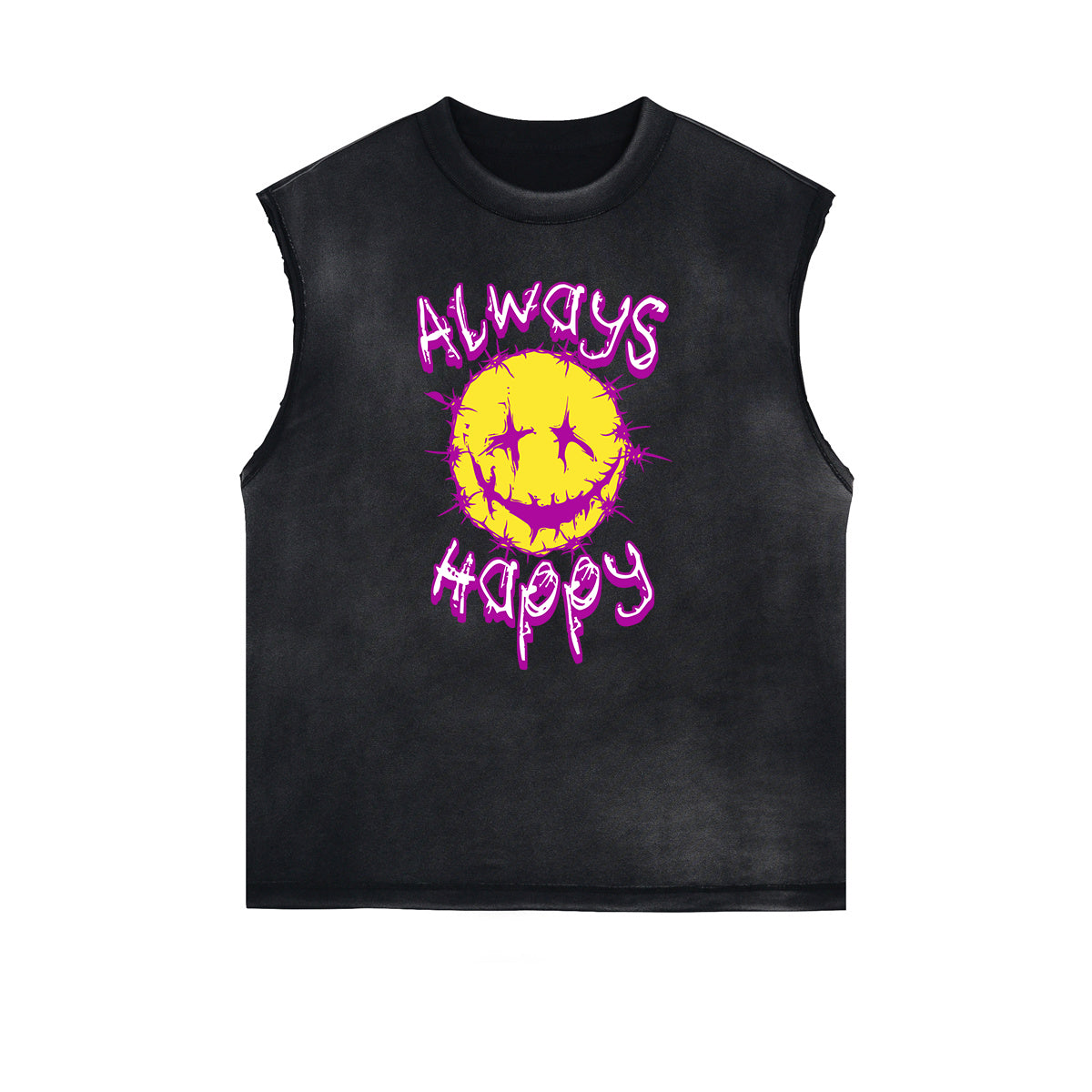 Distressed Street Art Graffiti Sleeveless Tee