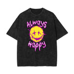 Garment-Washed Street Art Graffiti Cotton Tee