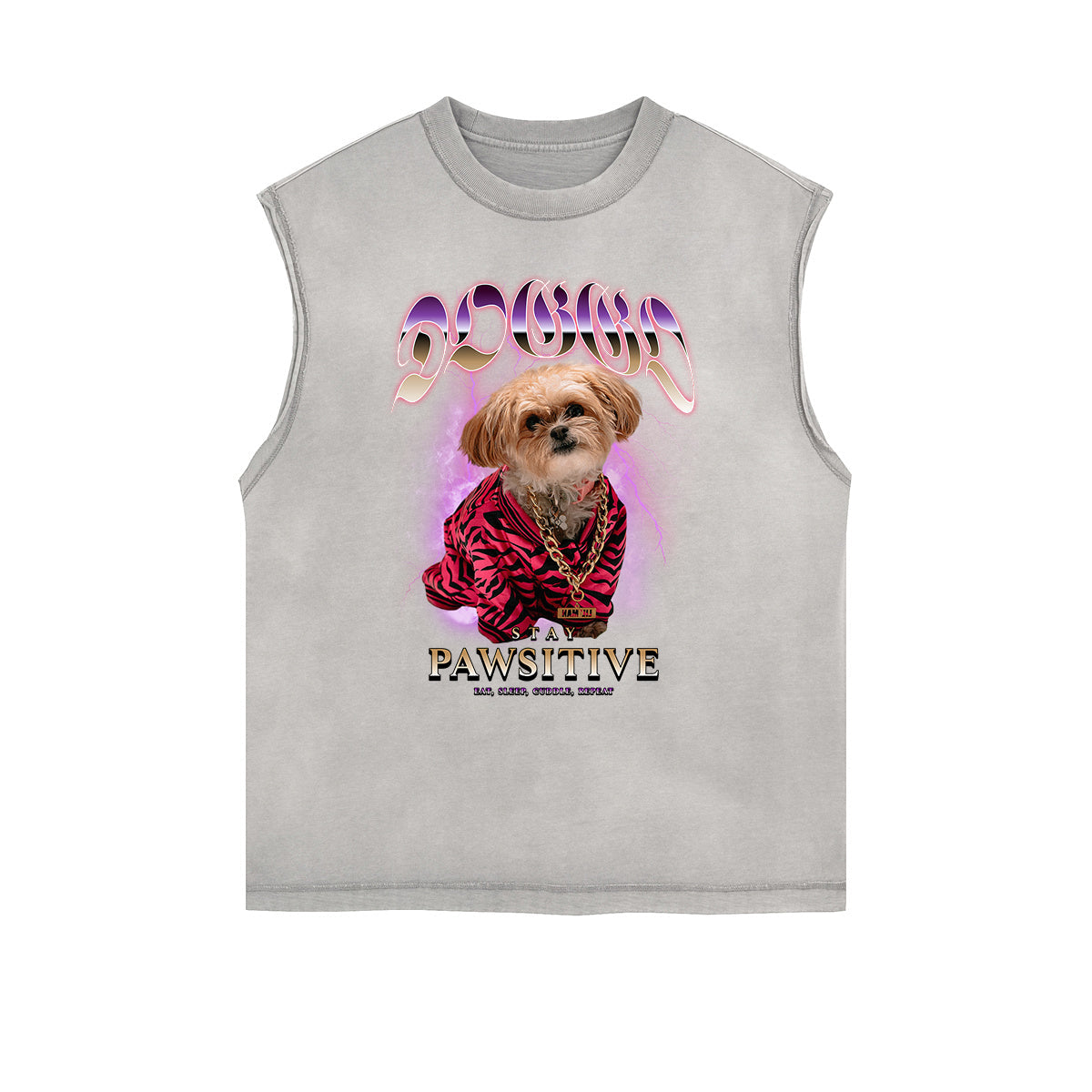 Frayed-Hem Street Art Graffiti Tank Top