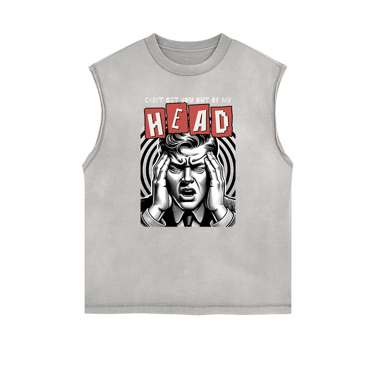 Frayed Edge Abstract Graphic Tank Top