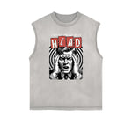 Frayed Edge Abstract Graphic Tank Top