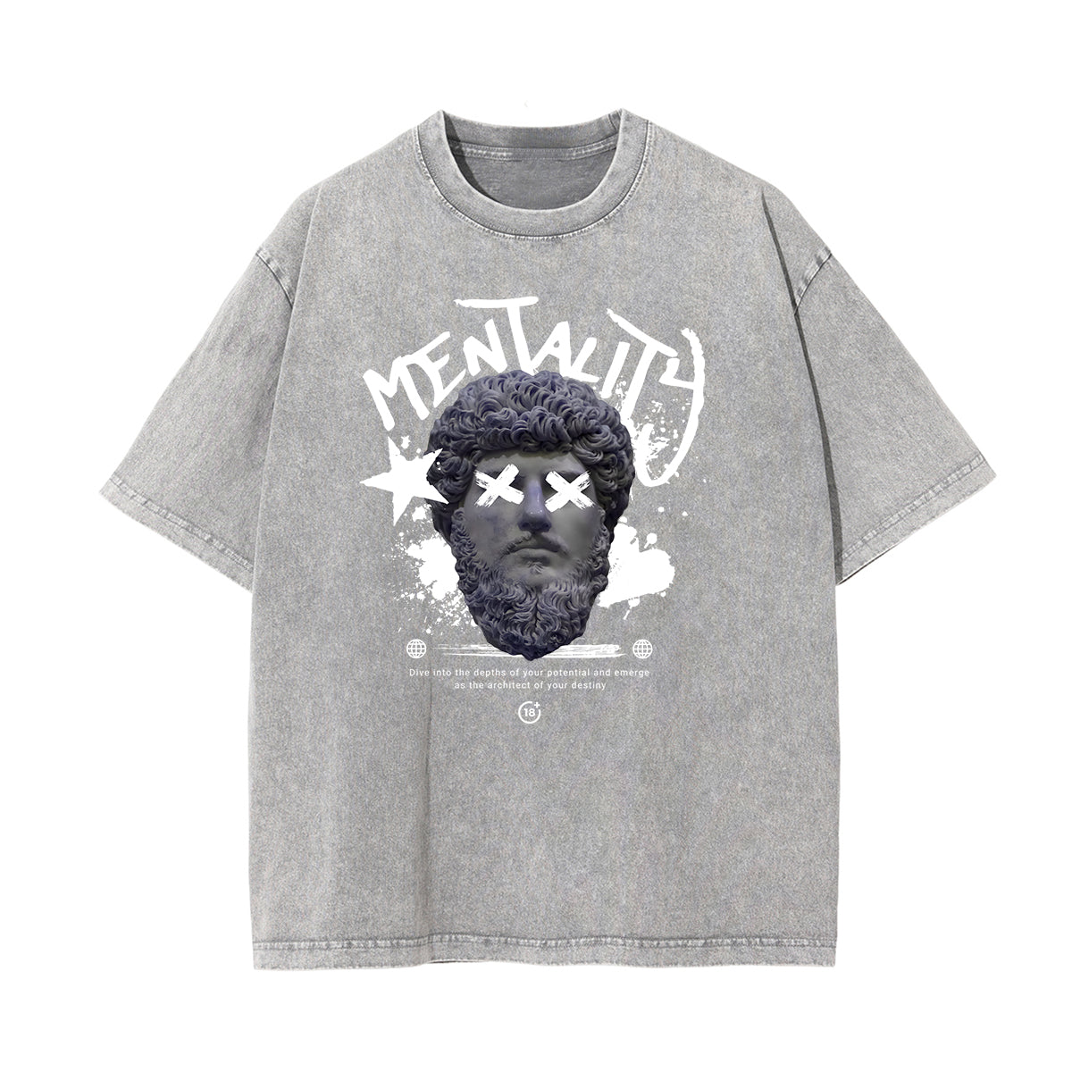 Washed Cotton Abstract Graphic Tee