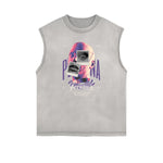 Frayed Edge Abstract Graphic Tank Top