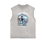 Frayed Edge Abstract Graphic Tank Top