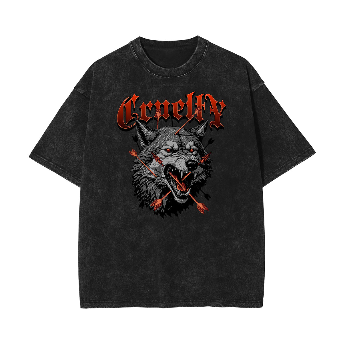 Stone Wash Abstract Graphic Art T-Shirt