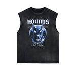 Distressed Sleeveless Abstract Graphic Tee