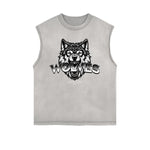 Frayed Edge Abstract Graphic Tank Top