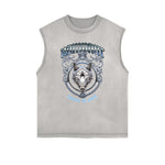 Frayed Edge Abstract Graphic Tank Top