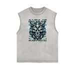 Frayed Edge Abstract Graphic Tank Top