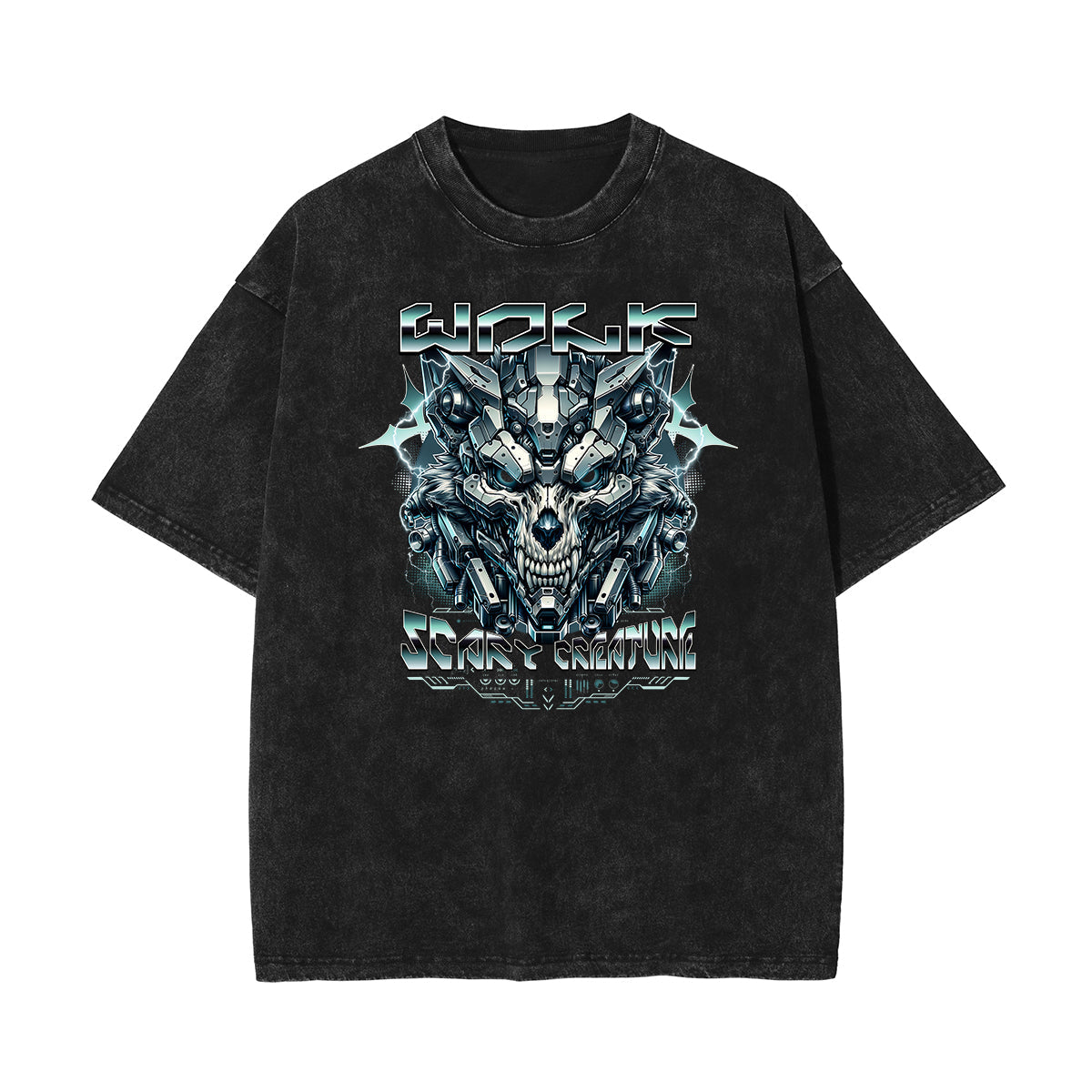 Stone Wash Abstract Graphic Art T-Shirt
